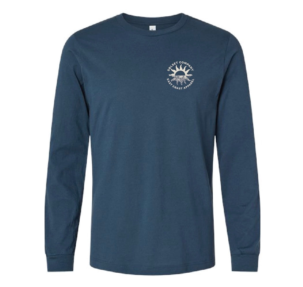 Reflection, Adult Unisex Long Sleeve Tee, Navy Blue