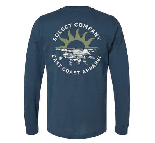 Reflection, Adult Unisex Long Sleeve Tee, Navy Blue